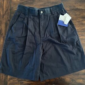 NWT Vintage Liz Claiborne Black High Waisted Pleated Shorts (modern size 27)